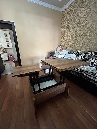 Qonaq masası, İşlənmiş, Açılan, Taxta, Kvadrat masa — 2