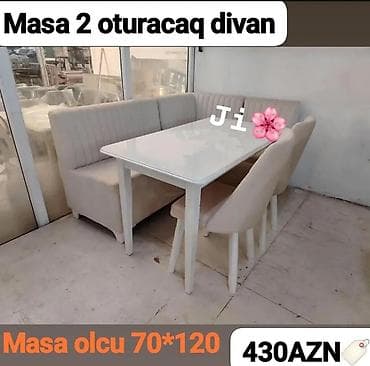 stul bar: Mətbəx üçün, Yeni, Açılmayan, Dördbucaq masa, 2 stul — 1