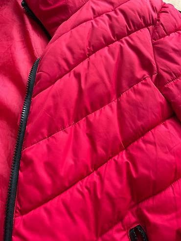 Qadın geyimləri: Qadın üçün qırmızı şişmə qış gödəkçəsi - Parlaq qırmızı rəng — 4