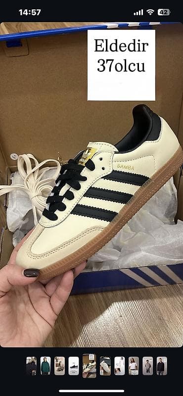 qara ketler: Adidas, Ölçü: 37, rəng - Bej, Yeni — 1