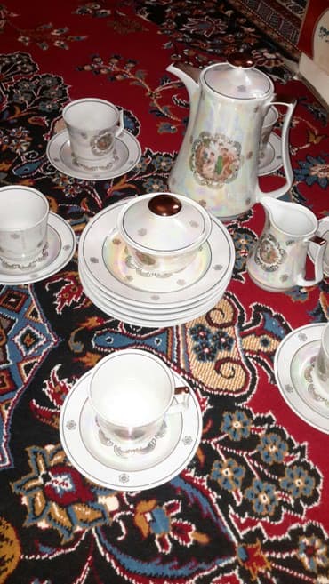 qara madonna aş nimcəsi: GDR Madonna çay dəsti, qədimi, yeni, 21 predmet, sovetdən qalıb — 9