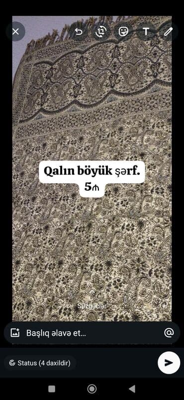 bine qadın geyimleri instagram: Yayliq və şərflər. hərəsinin öz qiyməti var. 4-5₼. Binə qəsəbəsində — 6