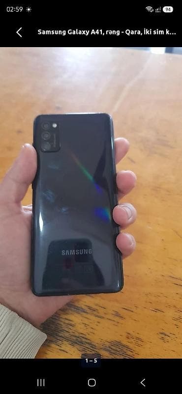 samsung 2011: Samsung Galaxy A41, 64 GB, rəng - Qara, İki sim kartlı — 2