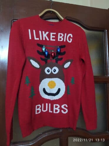 женские свитера с оленями: Праздничный свитер из Америки украшенный елочными игрушками в — 5