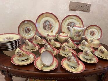 çay qaşığı: Çay dəsti, rəng - Qızılı, Farfor, 6 nəfərlik — 5