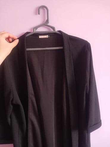 jaket toxumaq: Qara qadın kardiqanı/kaftanı - Rəng: klassik qara - Kəsim: açıq önlü — 1