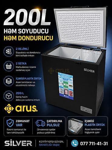 SILVER 200L üfüqi kamera – həm soyuducu, həm dondurucu funksiyalı