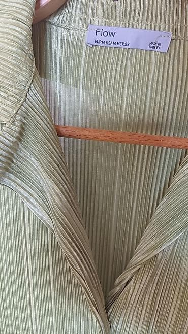 brend geyim: Brend: Flow Model: Uzunqol plisse köynək/bluz Rəng: Zeytun-yaşıl — 5