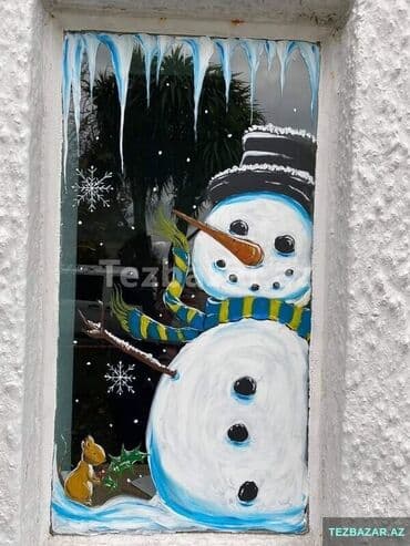 Hədiyyə bağlamaları: Xüsusi yeni il vitraj rəsmləri – şüşə üzərində əl işi dekor - Mövzu — 8