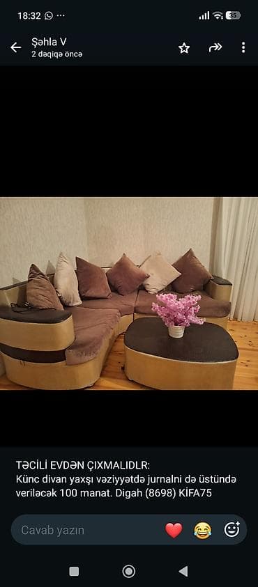 077 613 12 74 Künc divan və jurnal masası dəsti - Rəng: bej və tünd lalafo.az -da 077 613 12 74 Künc divan və jurnal masası dəsti - Rəng: bej və tünd