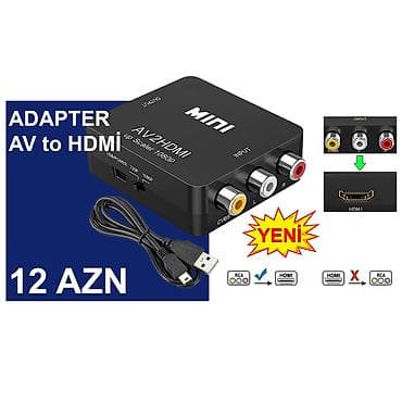 3 birinde printer: AV/RCA/Tülpan Adapterlər/Konverterlər (Çeviricilər) ⭐AV to VGA – 15 — 5