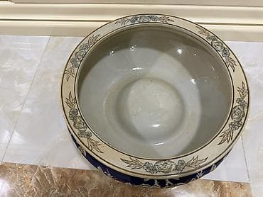 dibcek qabi: Keramik dekorativ qab – ayaqlı, oval ağızlı - Material: Yüksək — 3