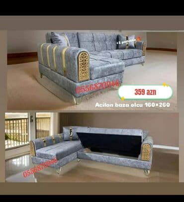 mətbəx ucun divan: Künc divan, Yeni, Açılan, Bazalı, Parça, Pulsuz çatdırılma — 1