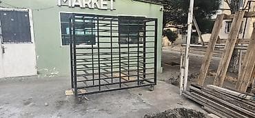 portret sekiller: Metal rəfli hərəkətli araba (sənaye tipli) - Material: qalın metal — 2