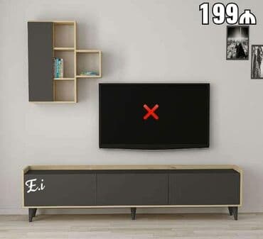 тумба под телевизор в баку: Новый, Прямой ТВ стенд, С полками, Ламинат, Азербайджан — 3