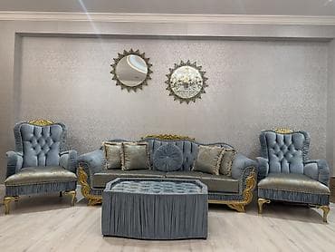 Klassik üslubda dəbli qonaq otağı dəsti - Tərkibi: 3 nəfərlik divan — 4