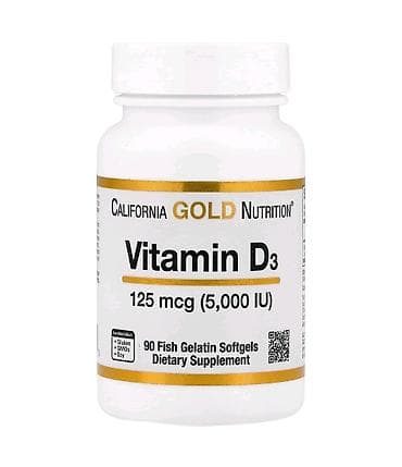 Məhsul: California Gold Nutrition Vitamin D3 - Dozaj: 125 mcg (5,000