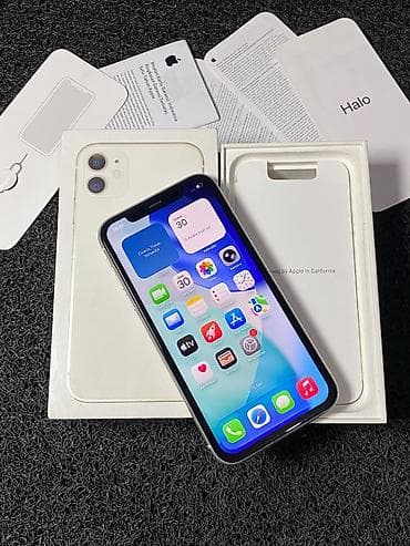 IPhone 11, 128 GB, Ağ, Zəmanət, Kredit, Face ID — 2