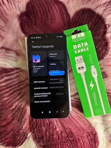 telefon satış: Redmi 9C, 64 GB, rəng - Mavi, Barmaq izi — 4