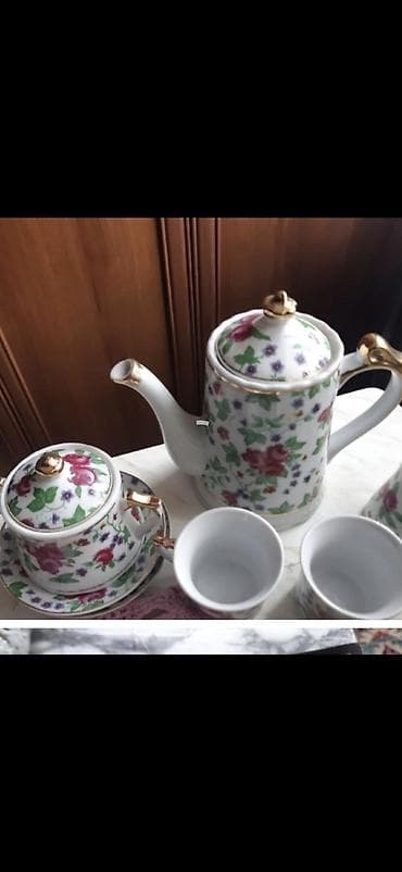 cay: Çay dəsti, rəng - Ağ, Farfor — 1