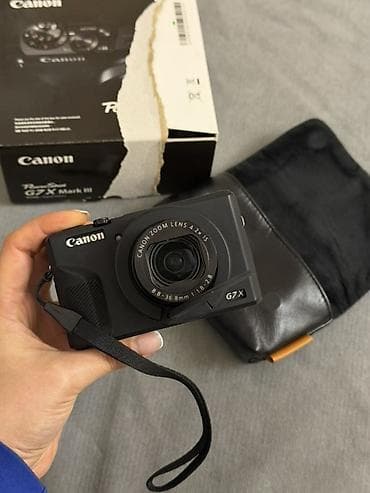 Canon PowerShot G7 X Mark III fotoaparat Elave baterya+ 128 gb yaddas