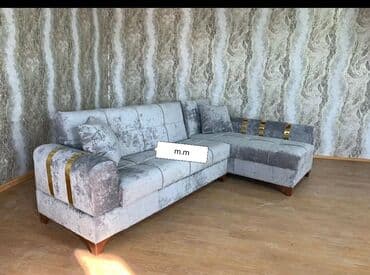 мягкая мебель: Künc divan, Qonaq otağı üçün, Parça, Bazasız, Açılmayan — 7