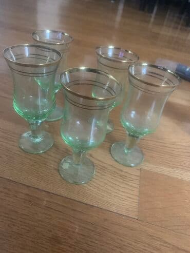 Qədəhlər, rəng - Yaşıl, Şüşə, SSRİ