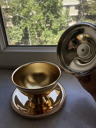 şaxta baba torbası: Şərq üslubunda qızılı rəngdə metal materialdan olan şəkər, konfet və — 3