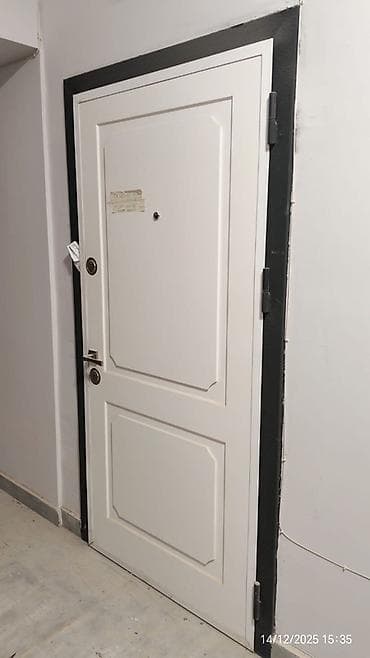 qaqa sekileri: Ağ rəngdə giriş qapısı - Material: metal karkaslı, üzərində MDF/panel — 1