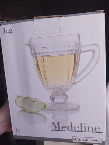 İçki üçün qablar: Rəng - Ağ, Şüşə, 1 l — 1