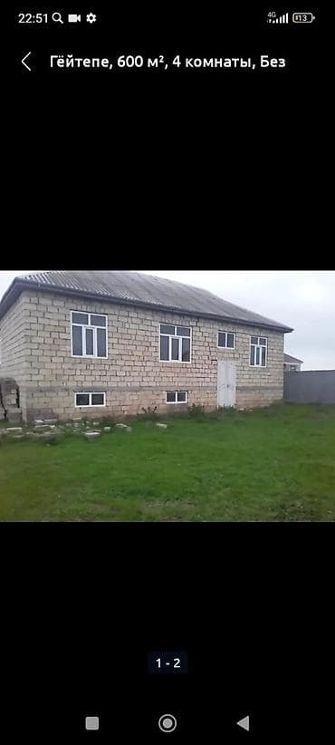 nerimanovda kiraye evler ucuz: Geytəpə — həyət evi/sahəli ev - Ümumi sahə: 600 m² torpaq - Otaq — 2