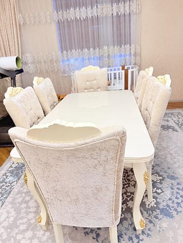 ikinci əl masa: Açılan stol və 6 stul satılır — 1