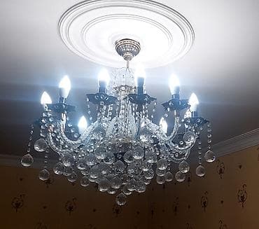 lyustralar 2022: Çılçıraq, 10 və daha çox lampa, Xrustal — 1