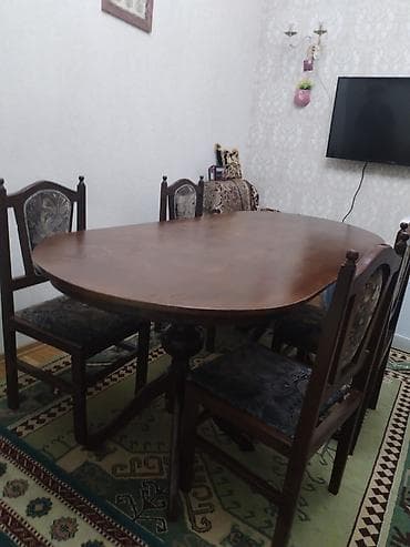 yellencek satilir: Mətbəx üçün, Açılmayan, Oval masa, 4 stul — 1