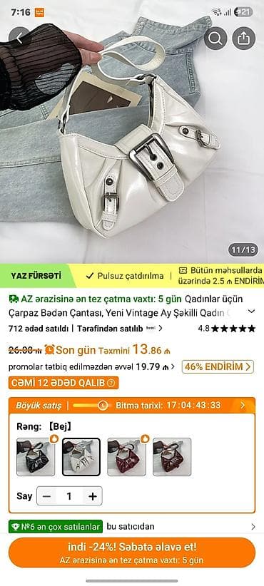 qadin ucun: 13azn alınıb 6azn satılır hec isdifade olunmayıb yenidi — 2