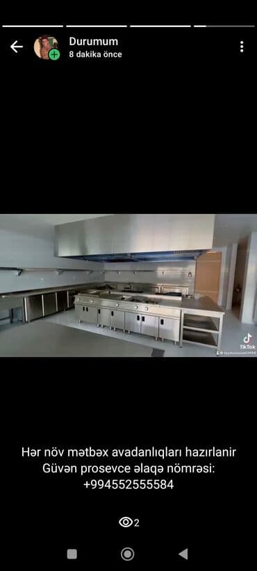 нержавейка стол: Xidmət: Peşəkar mətbəx avadanlıqlarının hazırlanması və quraşdırılması — 5