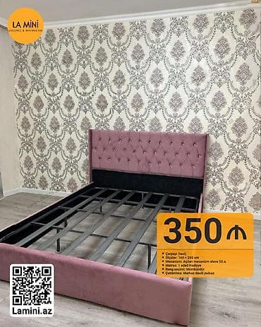 İkinəfərlik çarpayı, Bazalı, Matras ilə, Siyirməsiz — 1