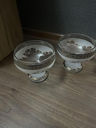 qab servis: Tort və şiriniyyat qabı, rəng - Ağ, Şüşə — 3