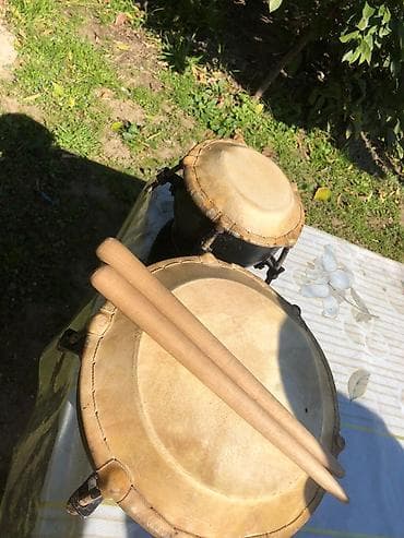 elektro gitara satilir: İkiqat təbil (bongo) dəsti - Korpus: metal gövdələr, ümumi taxta baza — 4