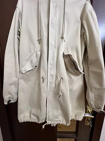 black squad jakna: Bej rəngli kapüşonlu parka-kurtka - Material: qalın pambıq/parça — 2