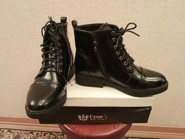 женские бот: Размер: 40, цвет - Черный, Новый — 2