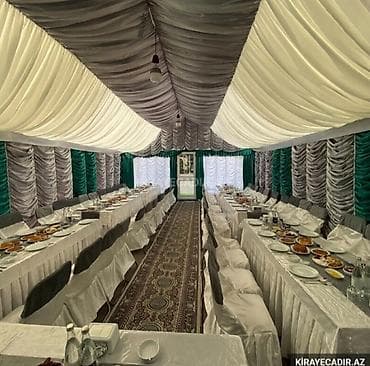 ev tipi çadır: Şadlıq çadırı və inventar icarəsi - Tam qapalı, dekorativ parçalarla — 5