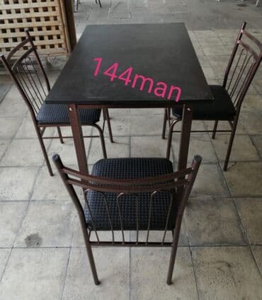 bağça üçün: Yeni, Kvadrat masa, 9 stul, Açılmayan, Stullar ilə, Metal, Azərbaycan — 13