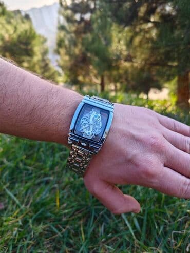 Eynəklər: Mega Endirimdə. Hər iki tərəfi şüşə olan kişi qol saatı. Batareyka — 5