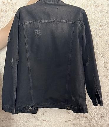 Qara cins pencəklər - Model: klassik denim gödəkcə, düyməli ön hissə — 3