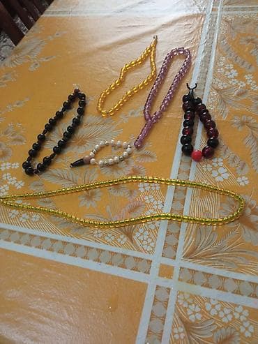 Muncuq və təsbeh dəsti - Müxtəlif rəng və ölçülərdə 6 ədəd