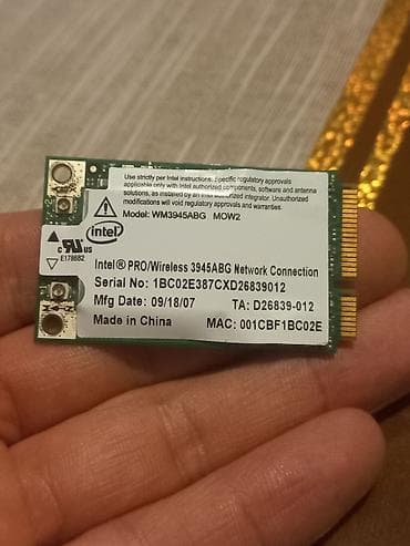 modemlər: Intel PRO/Wireless 3945ABG mini PCIe Wi‑Fi adapteri - Model — 2