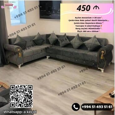 Divanlar: Künc divan, Yeni, Açılan, Bazalı, Parça, Şəhərdaxili pulsuz çatdırılma — 1