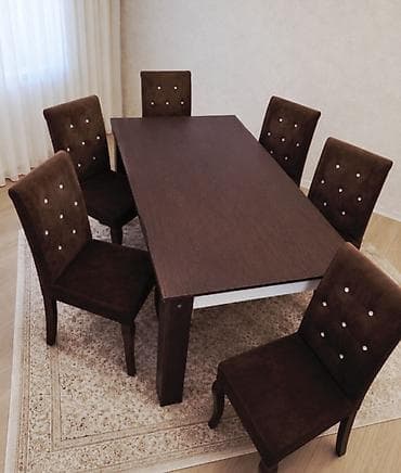Qonaq otağı üçün, Açılmayan, Dördbucaq masa, 6 stul — 1