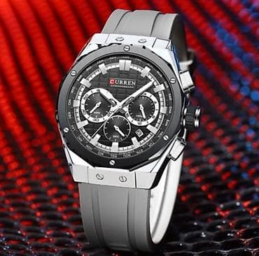 kişi paltoları: Yeni, Qol saatı, Curren, rəng - Boz — 1